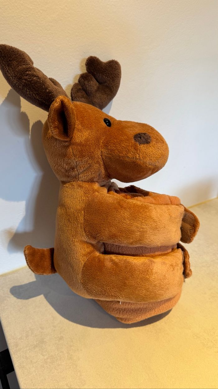 Grande Peluche cerf avec couverture lupilu - photo numéro 2