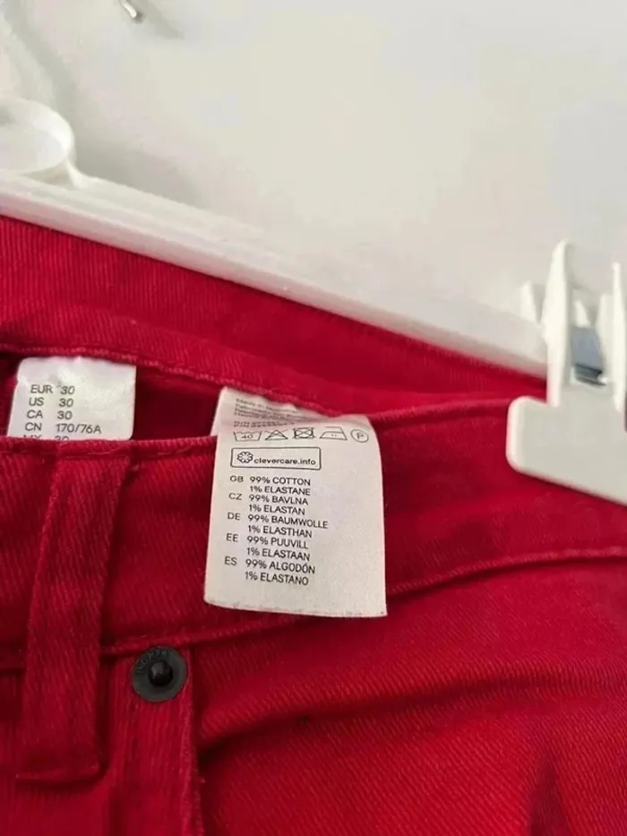Pantalon rouge H&M - Taille 30 - photo numéro 5