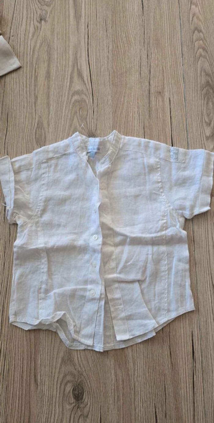 Chemise en Lin manche courte 12 mois