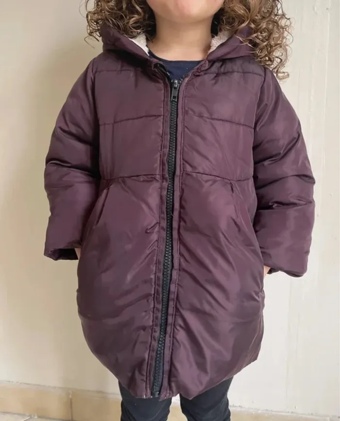 Manteau à capuche couleur prune 36 mois - Jacadi - photo numéro 2