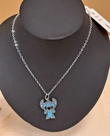 collier neuf stitch strass diamants création artisanale bijoux