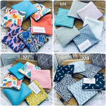 Lingettes en éponge coton lavable et réutilisable lot de 6