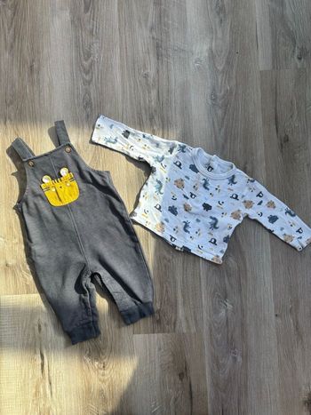 Ensemble salopette + t-shirt garçon  taille 12 mois  