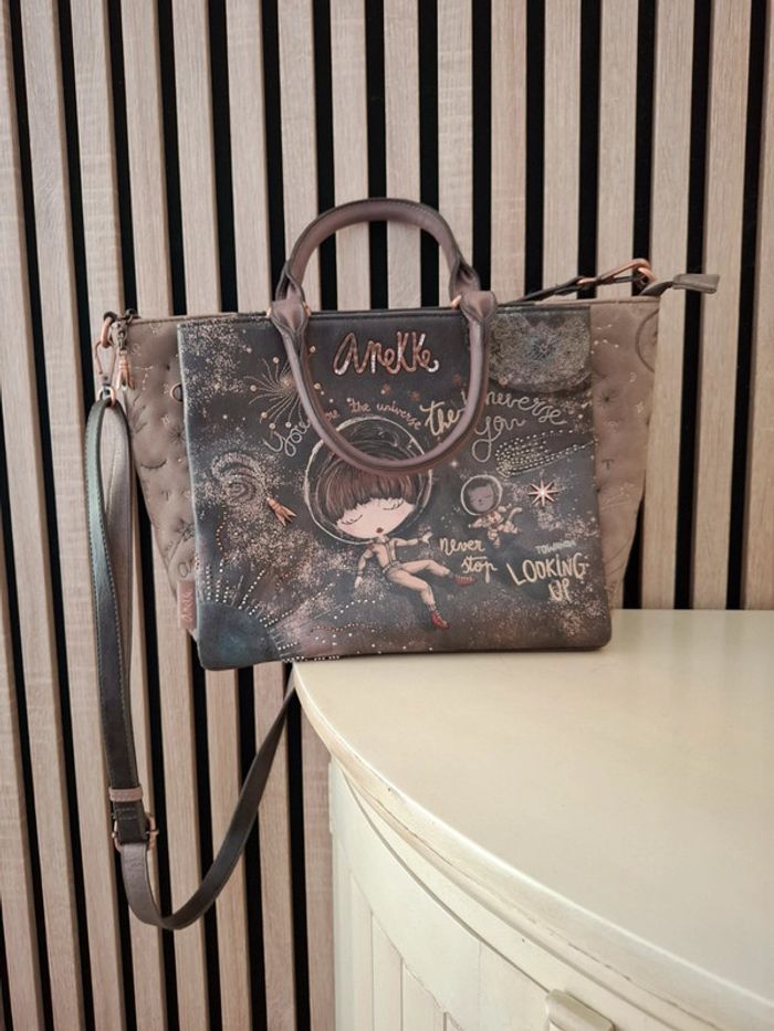 Sac à main et bandoulière Anekke marron theme espace lune spacial