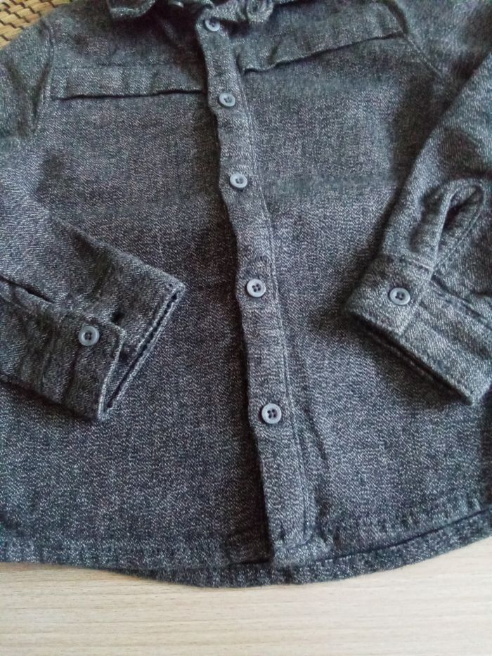 Chemise gris chiné manches longues Tape à l'oeil taille 3 ans - photo numéro 5