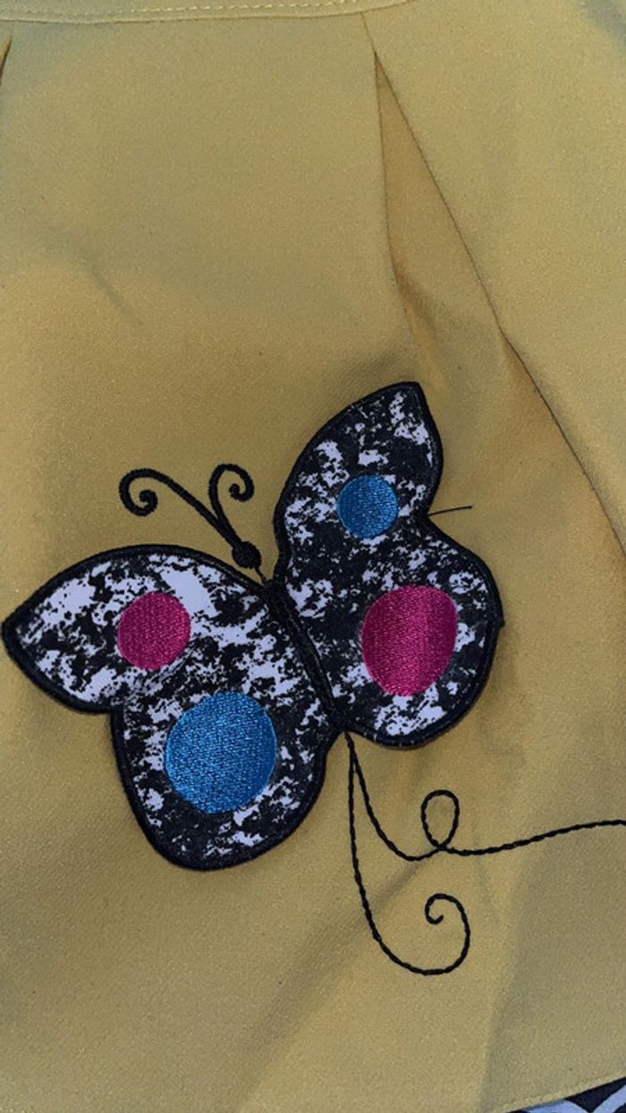 Ensemble robe et leggings court « papillon 🦋 et fleur » 2 ans - photo numéro 3