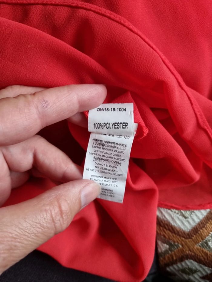 Chemisier Orfeo rouge en voile  M/L - photo numéro 6