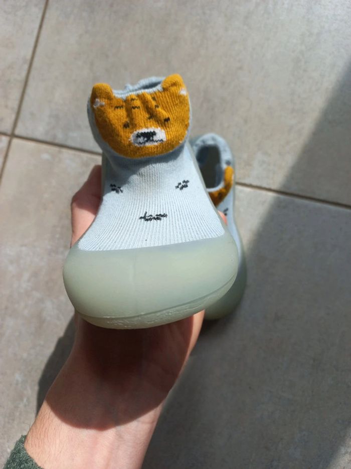 Chaussons chaussettes 24.5 ours bleus - photo numéro 4