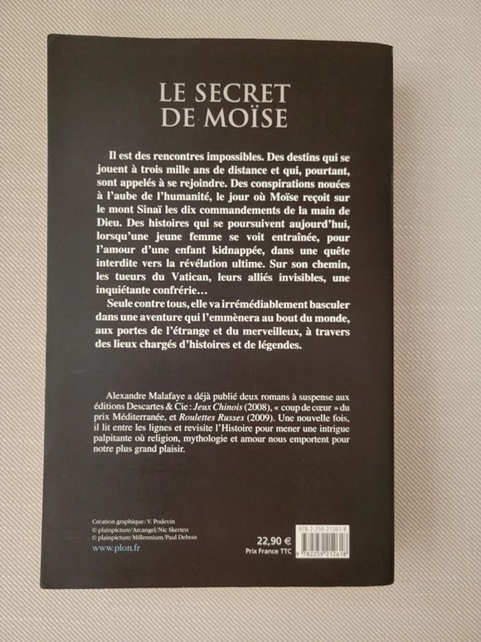Livre " Le secret de Moise " de Alexandre Malafaye - photo numéro 2