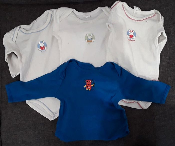 Lot de 4 body manches longues - 6 mois
