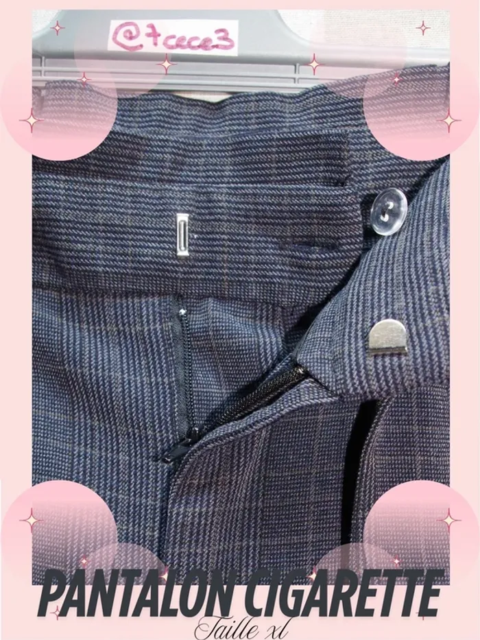 Pantalon à carreaux coupe cigarette - Taille XL - photo numéro 3