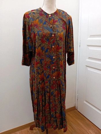 Robe vintage fleurs colorées taille XL