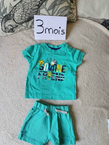 Ensemble short tee shirt 3mois