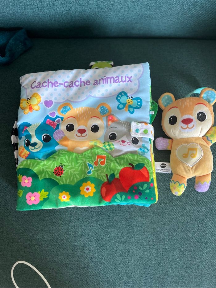 Grand livre et sa peluche