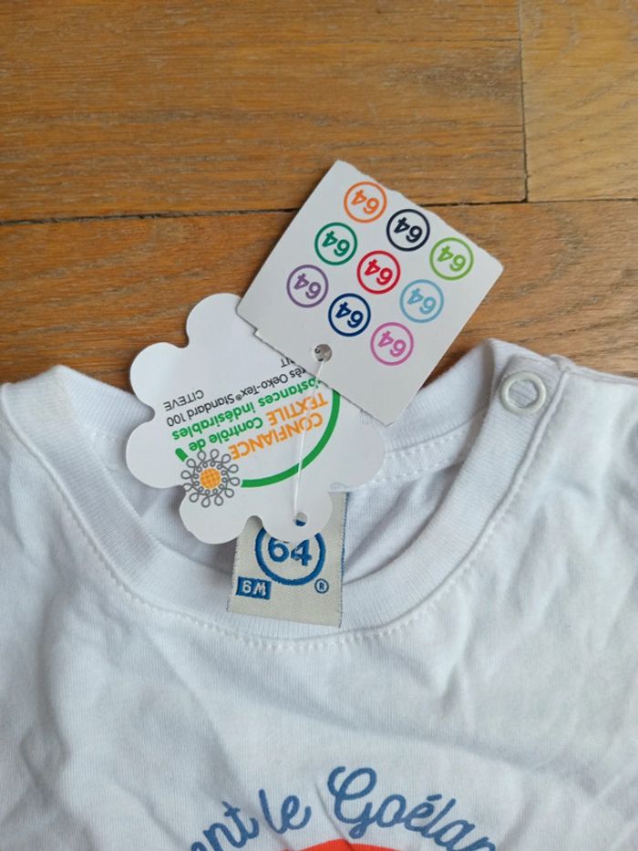 Tee shirt garçon mixte marque 64 neuf 6 mois - photo numéro 3