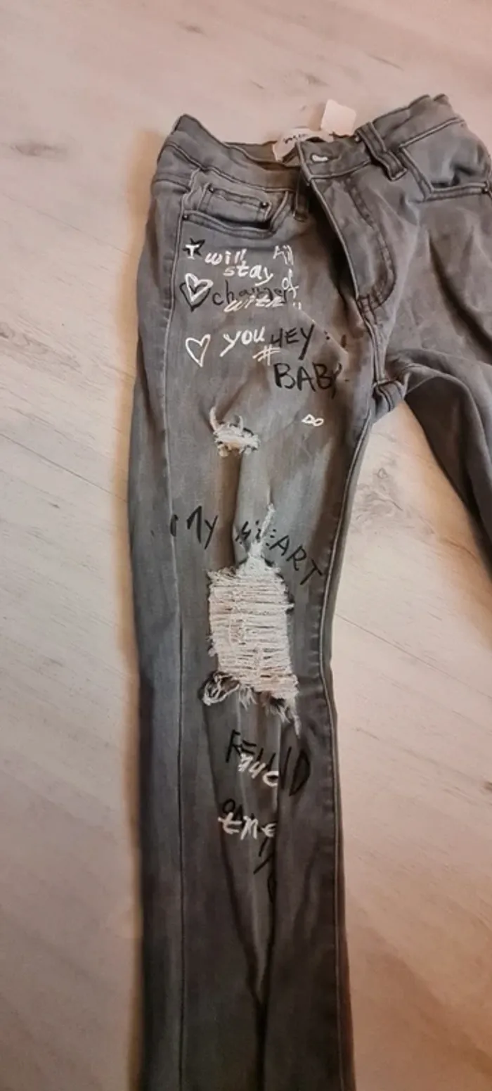 Jean gris taille S - photo numéro 4