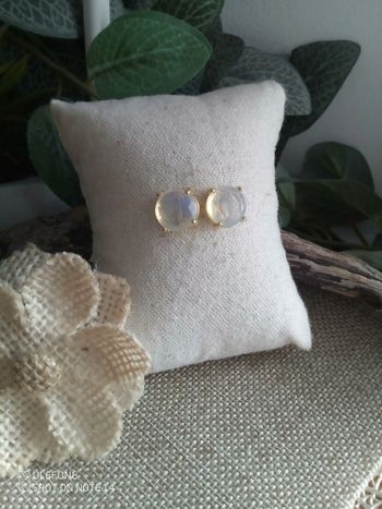 Boucles d'oreilles bohèmes puces opaline