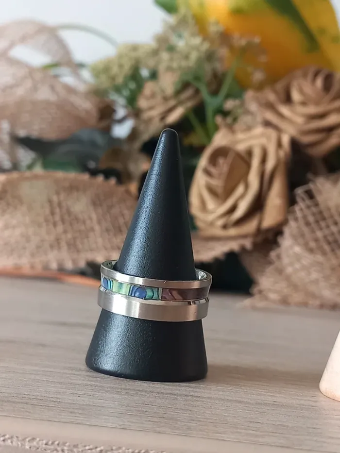 Bague en acier inoxydable taille 60 - photo numéro 2