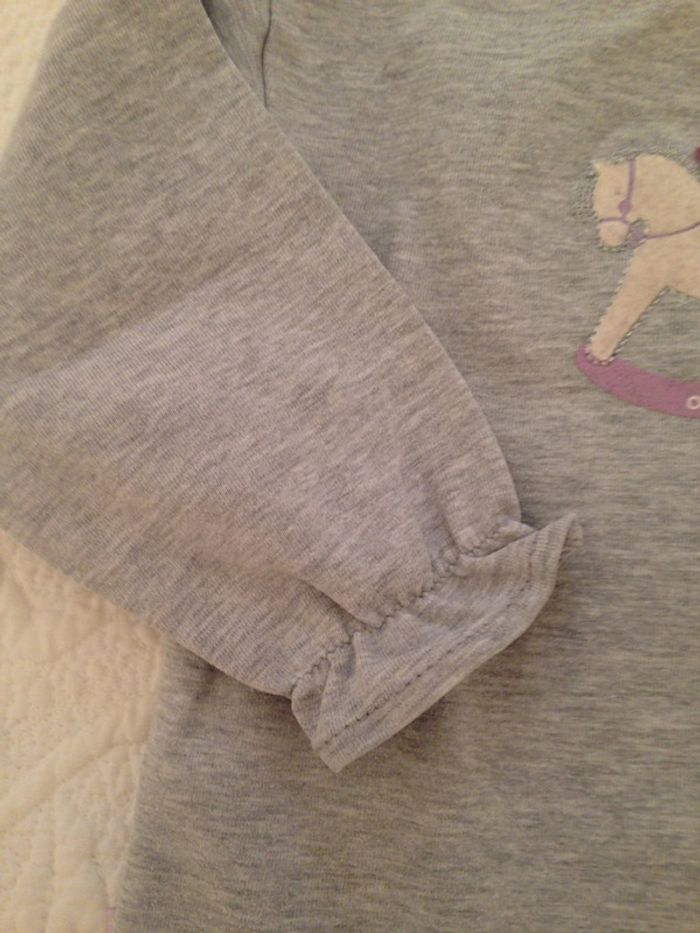 Tee-shirt manches longues Gris 12 Mois - photo numéro 3