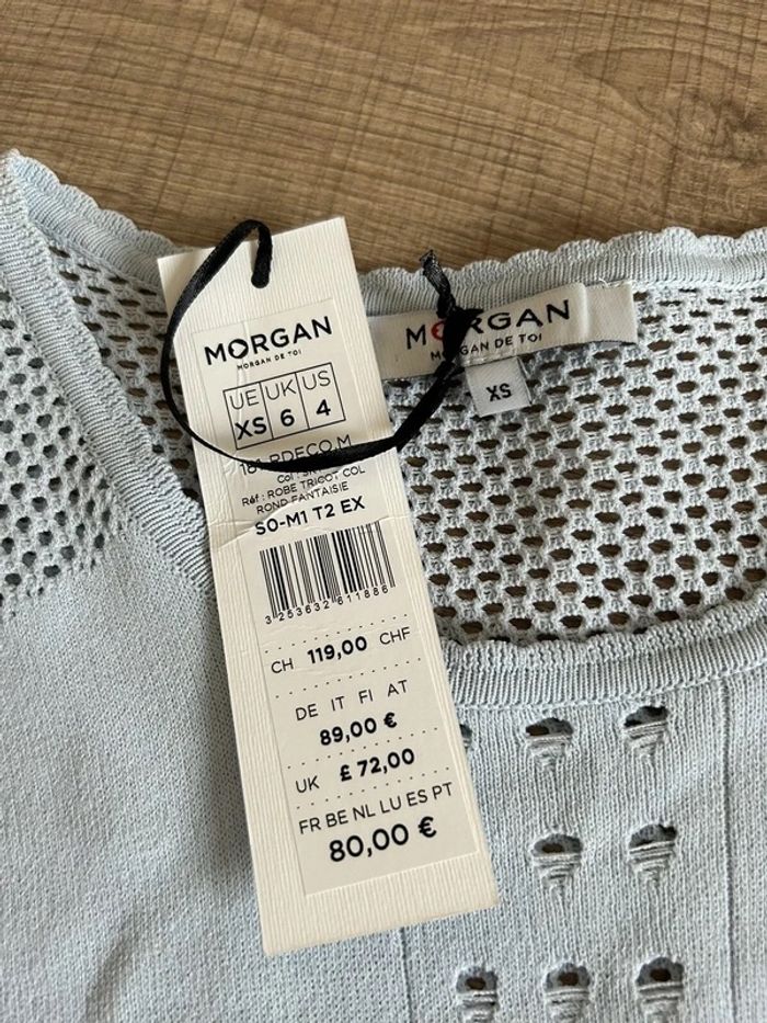 Robe bleue claire neuve à manches courtes Morgan taille XS (valeur 80€) - photo numéro 9