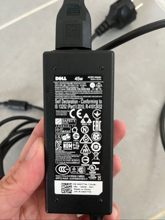 Chargeur original pc portable laptop Dell 45W - photo numéro 3