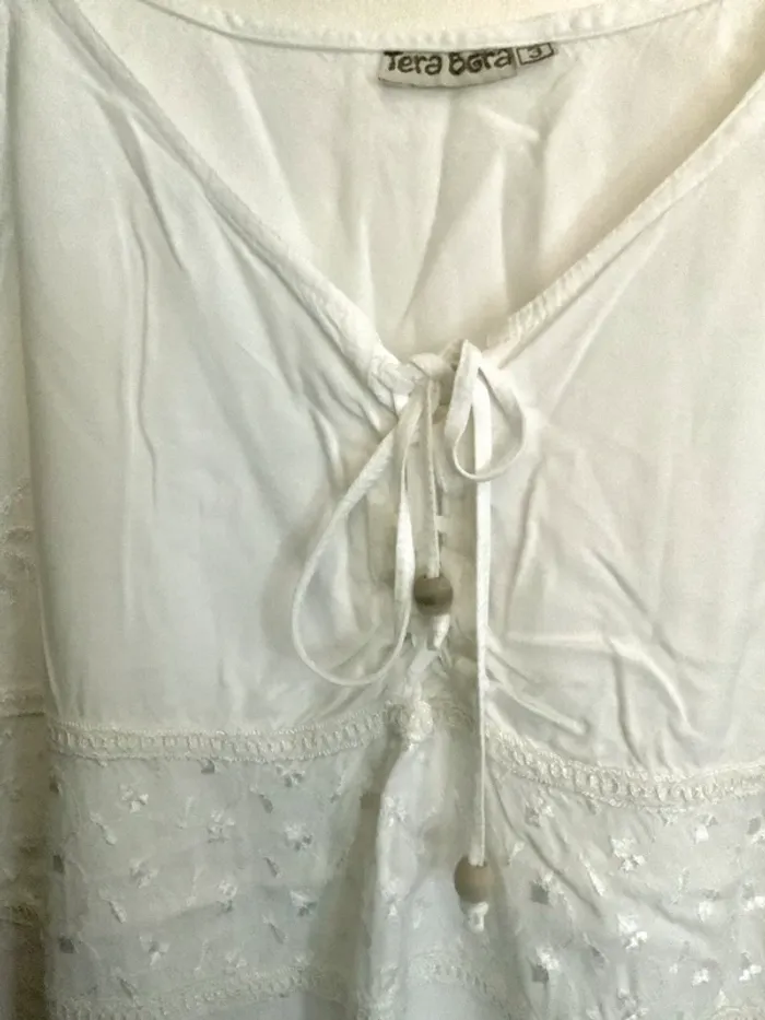 Joli débardeur brodé style bohémien romantique taille 48 - photo numéro 3