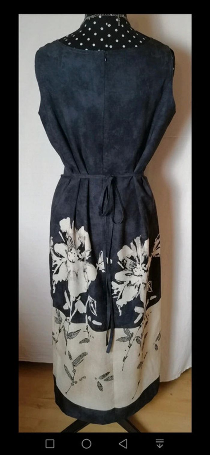 Robe longue d'été fleurs noir crème Taille L Christian Marry - photo numéro 4