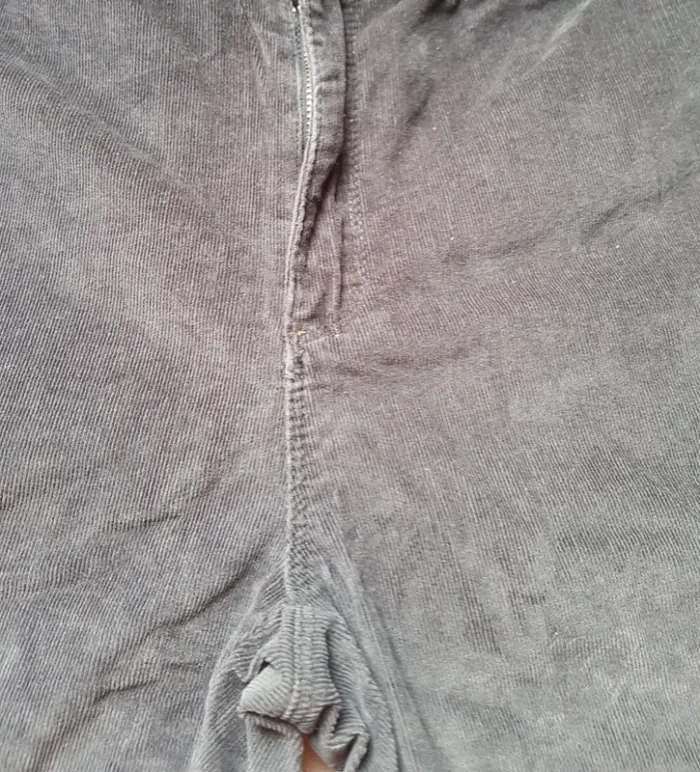 Pantalon slim velour bleu Marine Zara - photo numéro 3