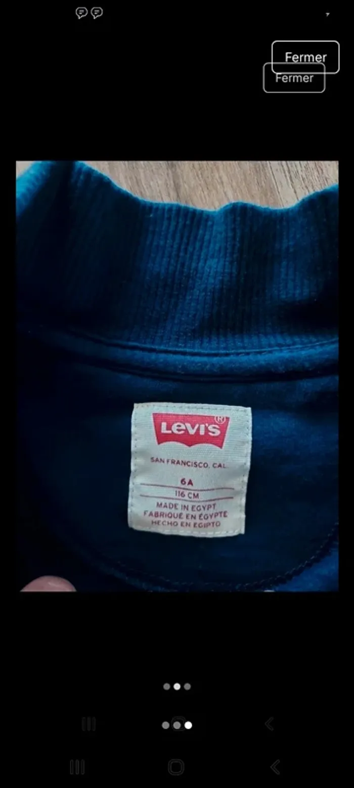 Gilet Levi's 6ans - photo numéro 2