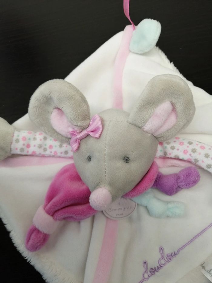Doudou et compagnie souris pearly plat blanc rose DC2978 - photo numéro 2
