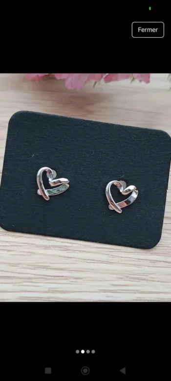 Boucles d'oreilles cœur argent 925