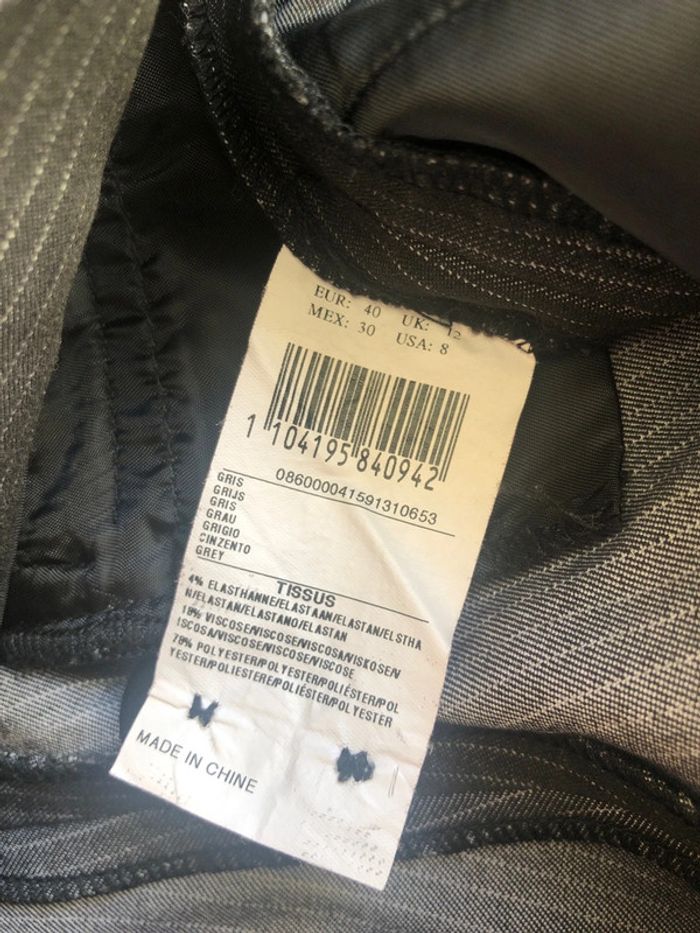 Pantalon tailleur flare jennyfer y2k taille 40 gris rayures tennis - photo numéro 5
