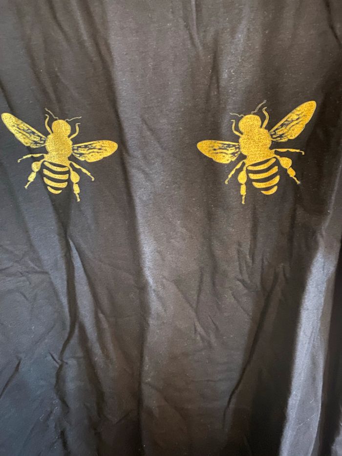 Tshirt noir abeille bee bees jaune 2xl - photo numéro 2