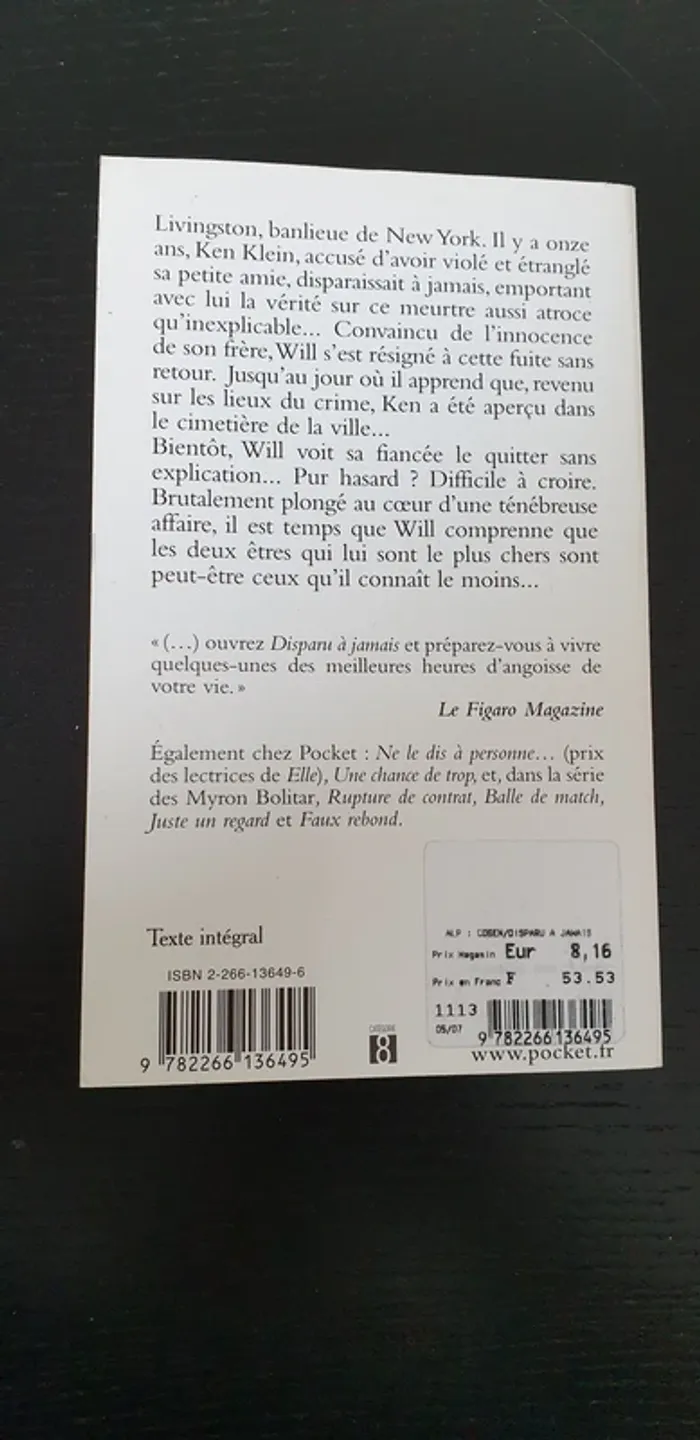 Livre "Disparu à jamais" - photo numéro 2