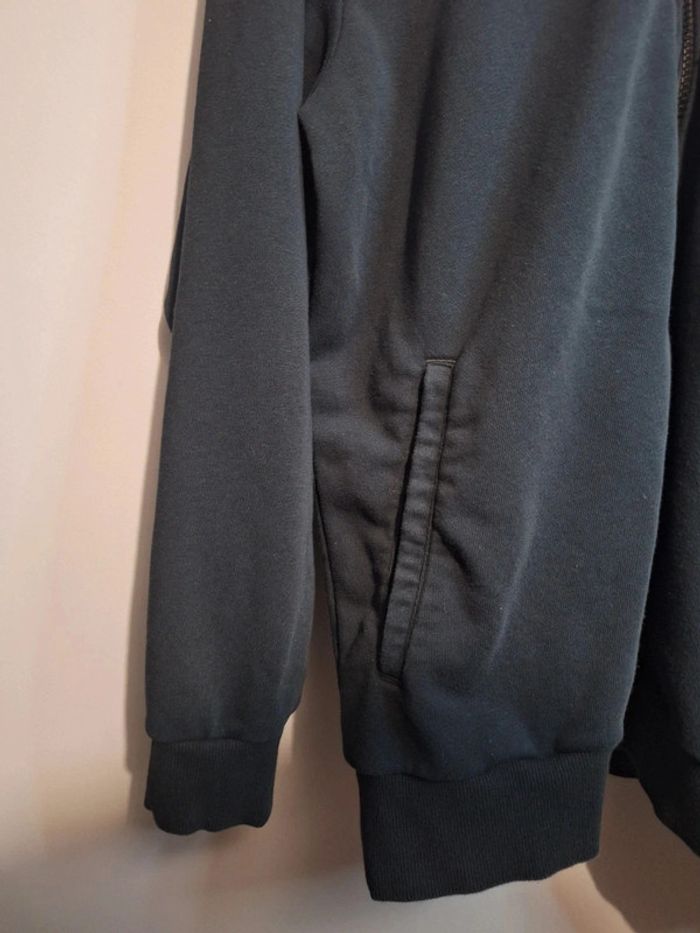 Sweat à capuche zippé adidas noir vintage - taille L - photo numéro 3