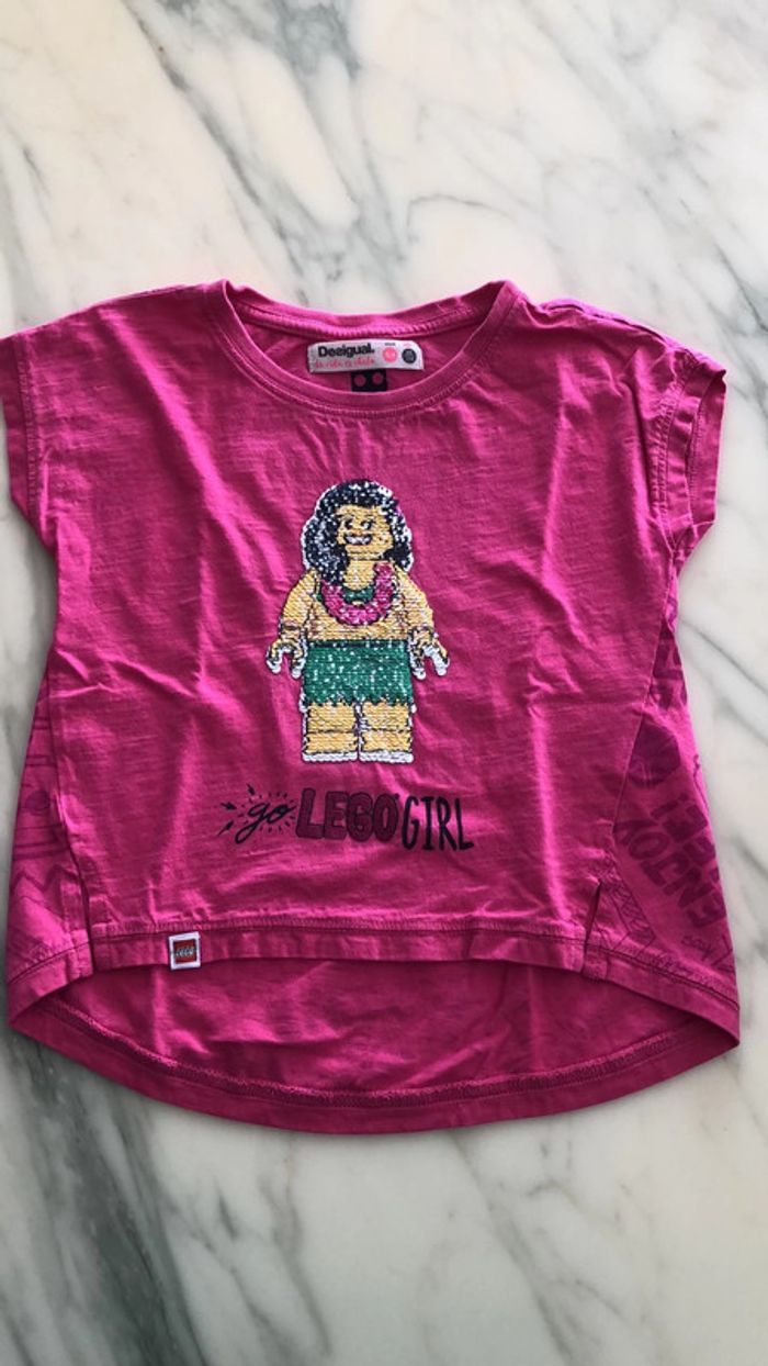 Teeshirt desigual 3-4 ans rose lego