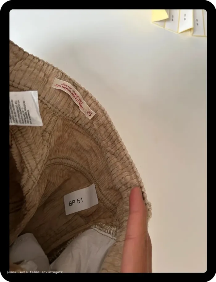 Jean Levi's Premium Femme Beige | Ribcage Straight Ankle | W25 L27 FR36 | Très Bon État | BP51 - photo numéro 5