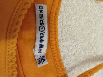 Petit gilet à bretelles bretelles voir photos marque Okaïdi taille 6 ans couleur orange super agréable pour l'été bretelles tresser
