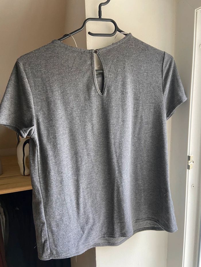 T-shirt gris col Claudine - photo numéro 7