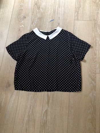 Magnifique blouse à pois noire et blanche Atmosphère 