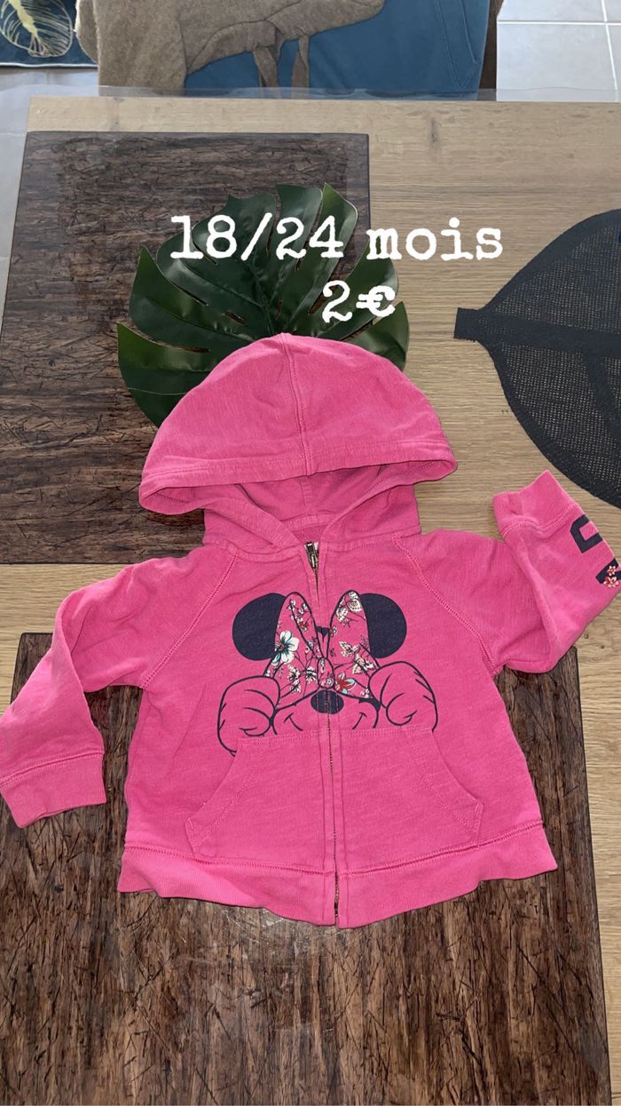 Gilet zip minnie 18/24 mois