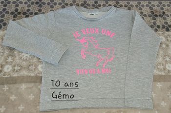 Sweat pull licorne 10 ans gemo