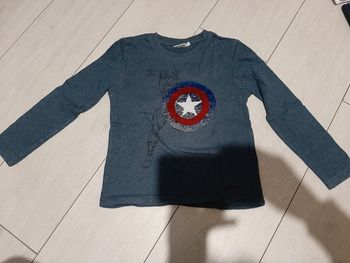T shirt manche longue avengers captain america a sequin