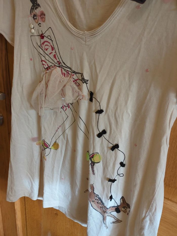 T-shirt courtes manches en crème I Code by Ikks S - photo numéro 2