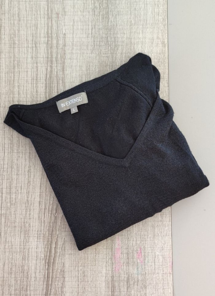 Pull pailleté manches longues In Extenso taille L noir pour femme, bon état - photo numéro 6