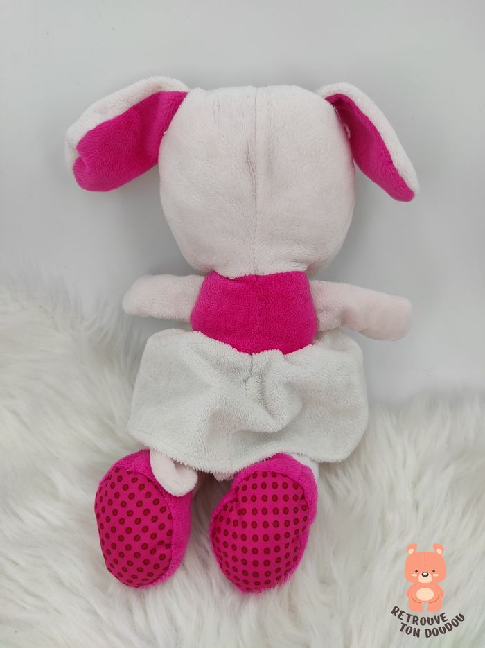 Doudou Chien Blanc Rose Influx - photo numéro 2