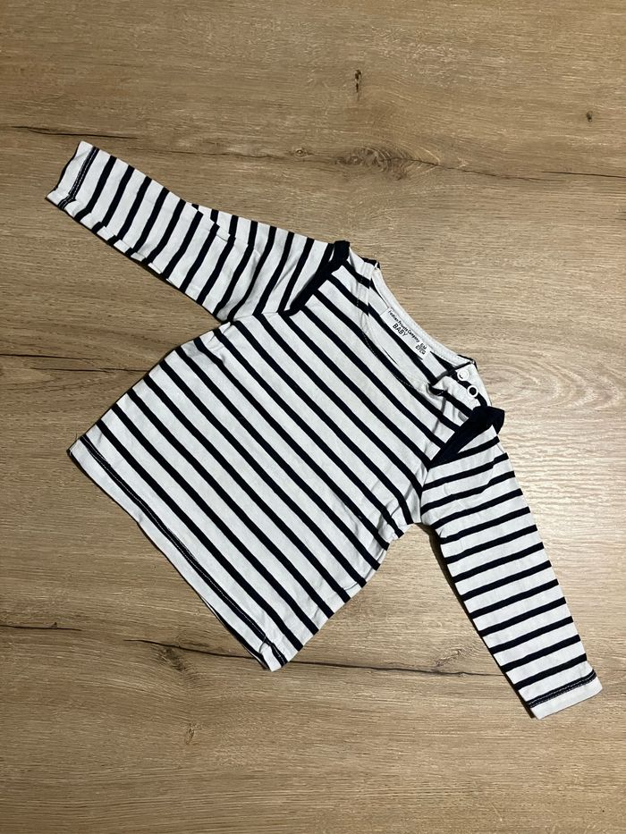 Lot t-shirts ML rayés 6 mois 🌺 - photo numéro 2