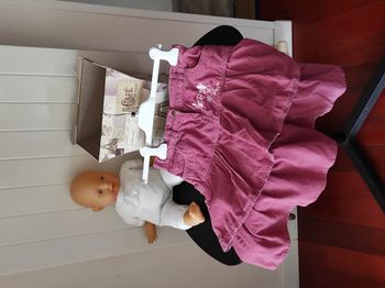 Jupe courte à volant fille 9 ans – Velours rose fleuri