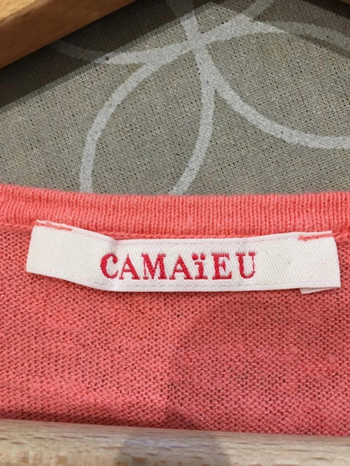 Pull en lin camaïeu corail - photo numéro 3