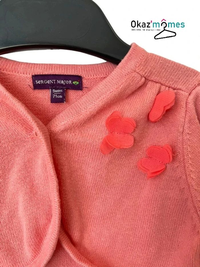 Boléro / gilet court rose (papillons en relief) - Sergent Major 9 mois (71cm) - photo numéro 2